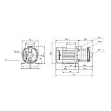 Pompe multicellulaire horizontale en inox AISI 304 CM1-3A, triphasé 400V réf : 96935387