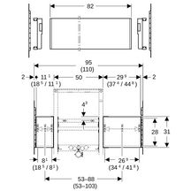 Plaque de montage Geberit Duofix pour lavabo avec meuble bas et robinetterie d’écoulement excentrée