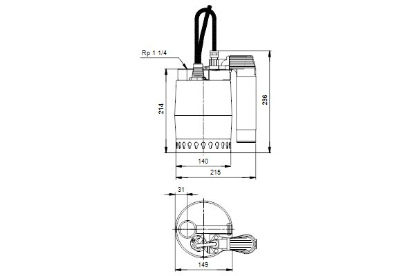 Vide cave inox eaux claires UNILIFT KP150-AV-1 300W réf.011H1400