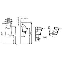 Urinoir AXIF avec alimentation cachée, blanc Réf. P268201