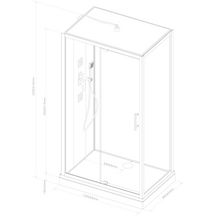 Paroi pour Cabine Alterna Concerto 2 accès de face porte pivotant 120 x 90 cm