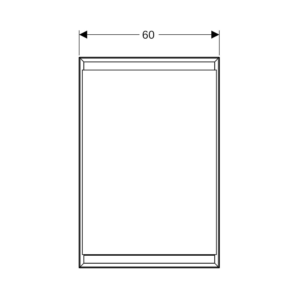 Armoire de toilette Geberit ONE, avec ComfortLight, 1 porte, montage encastré, 60x90cm, charnières à gauche, Blanc / Aluminium thermopoudré