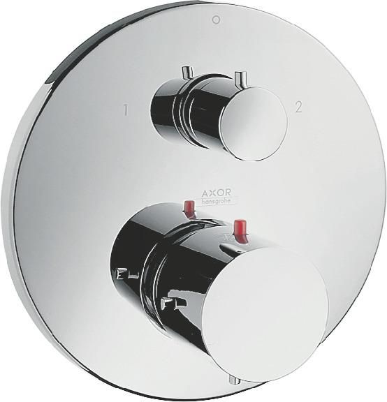 AXOR Starck Thermostatique encastré avec robinet d'arrêt/inverseur, Aspect acier inoxydable