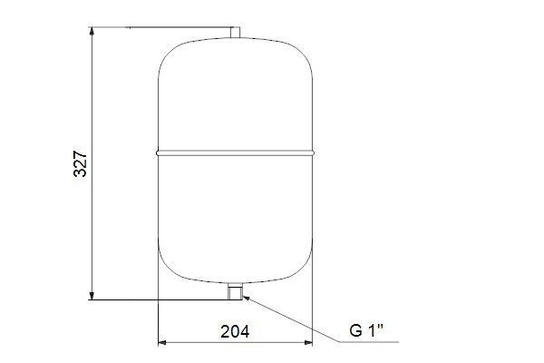 Réservoir à diaphragme GT-H-8V, position verticale réf : 96528335