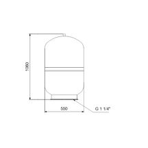 Réservoir à diaphragme GT-D-300V, capacité de 300L, position verticale réf : 96528347