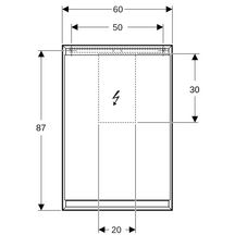 Armoire de toilette Geberit ONE avec ComfortLight et une porte, montage en apparent, hauteur 90 cm: blanc / aluminium thermopoudré, Porte=Charnières à droite