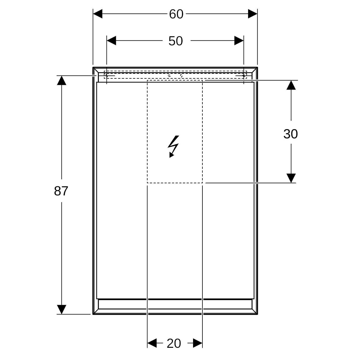 Armoire de toilette Geberit ONE avec ComfortLight et une porte, montage en apparent, hauteur 90 cm: blanc / aluminium thermopoudré, Porte=Charnières à droite