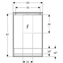 Armoire de toilette Geberit ONE avec niche et ComfortLight, avec une porte, montage en apparent, hauteur 90 cm: blanc / aluminium thermopoudré, Porte=Charnières à droite