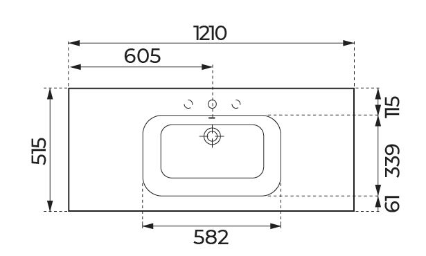 Plan de toilette Alterna All Day vasque centrée 120 cm céramique noir mat