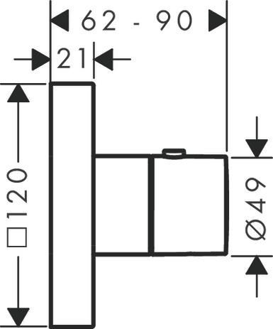 AXOR ShowerSolutions Module thermostatique encastré 120 / 120, Noir chromé brossé