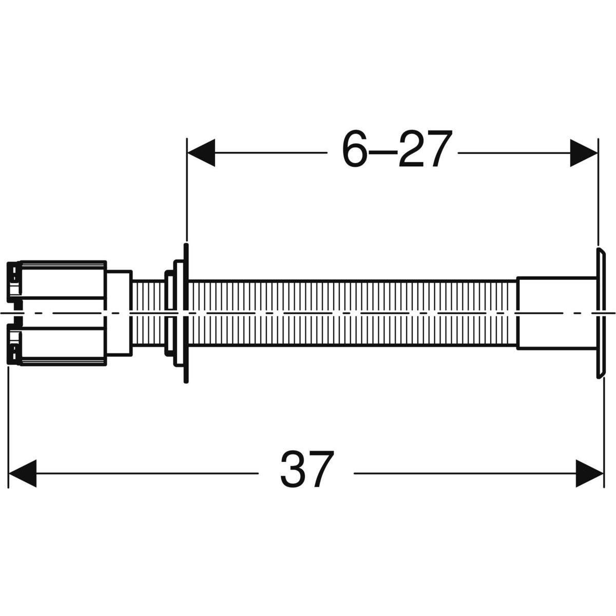 Déclenchement pneumatique inviolable chromé Gébérit réf. 115.943.21.1