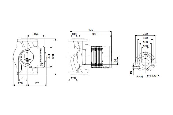 Circulateur Magna3 collectif 80 - 60F entraxe 360 mm PN10 qualité EuP Ready réf. 97924317