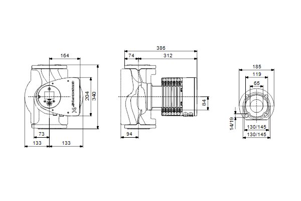 Circulateur Magna3 collectif 40 - 120F N entraxe 250 mm PN6 / 10 qualité EuP Ready réf. 97924351