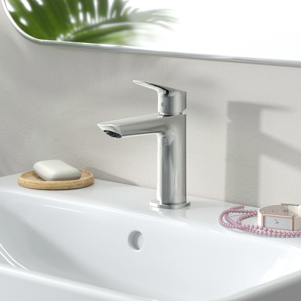 hansgrohe Logis Mitigeur de lavabo 110 Fine CoolStart sans tirette ni vidage, Chrome