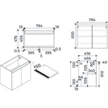 Meuble sous vasque Alterna Primeo 80 cm 2 portes suspendu gris