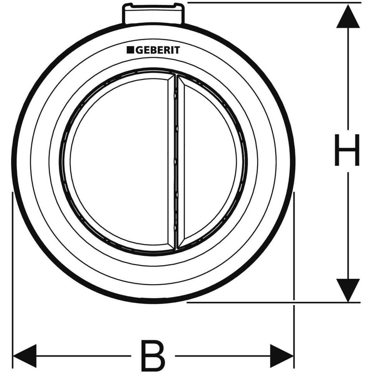 Déclenchement à distance Geberit type 01, pneumatique, pour rinçage double touche, poussoir apparent blanc alpin réf 116048111