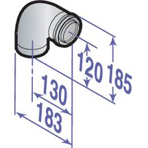 Coude à 87° Alu/PPS diamètre 80 / 125 mm DY131 réf. 84887531