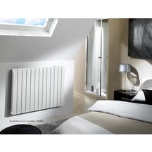 Radiateur électrique Acova Fassane Premium horizontal, commande radiofréquence RF, puissance 750W, hauteur 700 mm, largeur 609 mm, 8 éléments, Blanc RAL 9016 Réf. THXD075-059/GF