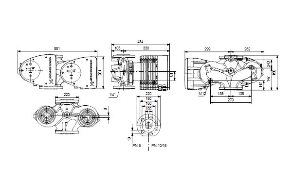 Circulateur Magna1 double 80 - 120F 360 1 x 230V PN10 Réf 99221421