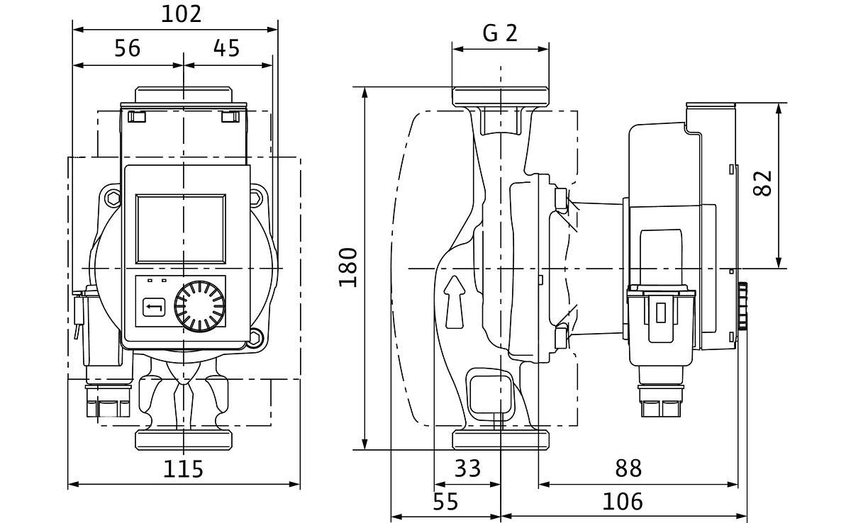 Circulateur à haut rendement Wilo-Stratos PICO 30/0,5-6 à rotor noyé avec raccord fileté moteur EC auto-protégé et régulation de puissance électronique intégrée pour les installations de chauffage et climatisation Réf. 4244400