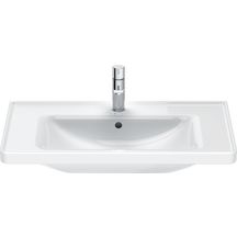 Lavabo Duravit D-Neo 800 mm avec plage de robinetterie trop-plein 1 trou de robinetterie finition Blanc Brillant Réf. 2367800000