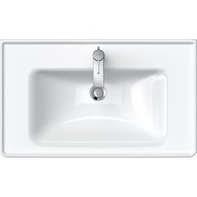 Lavabo Duravit D-Neo 800 mm avec plage de robinetterie trop-plein 1 trou de robinetterie finition Blanc Brillant Réf. 2367800000