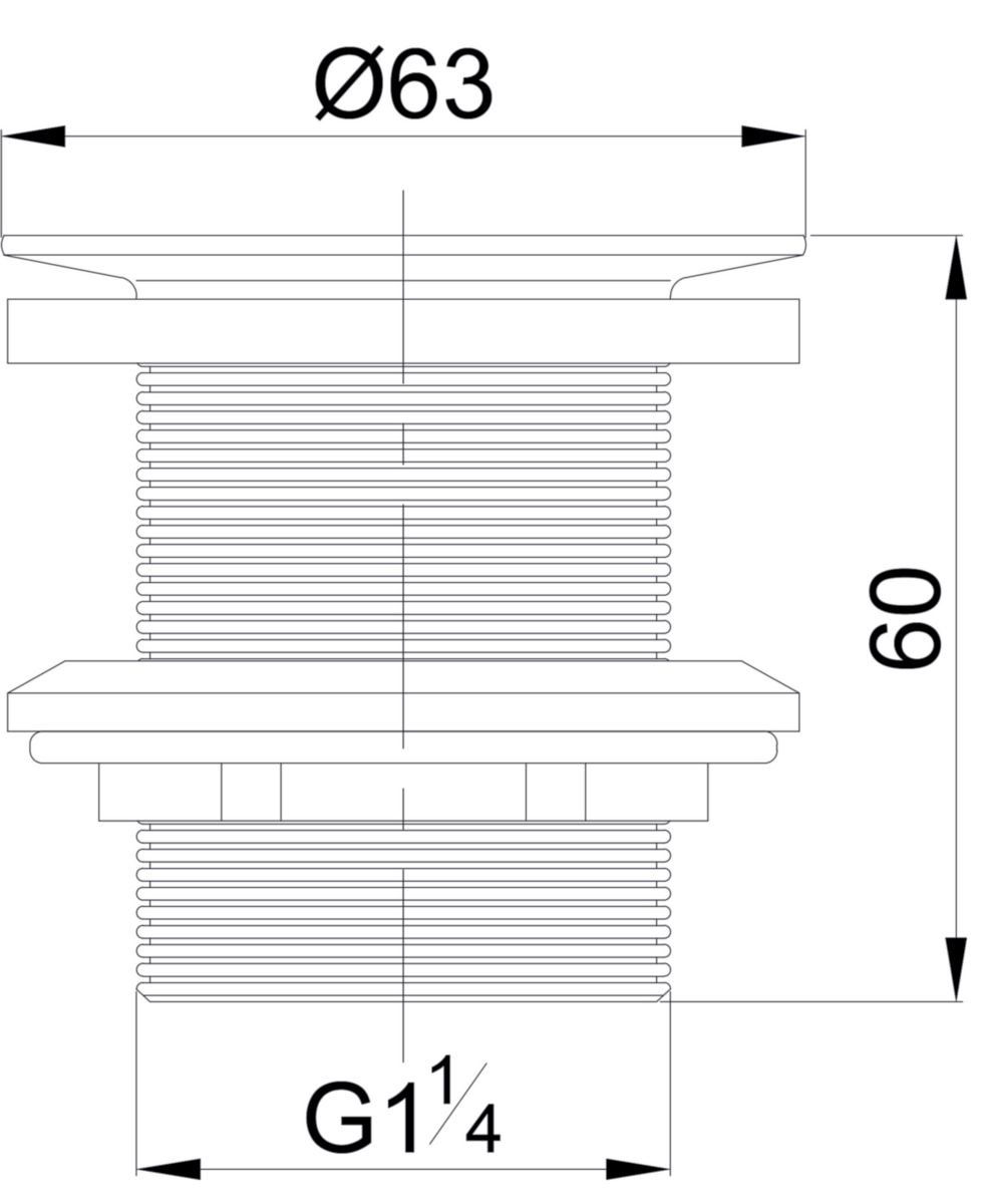 Bonde grille sans trop plein chromé H60 mm Altech