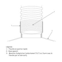 Gaine accordéon ''Spécial Gaz'' + raccord alu longueur 0,45 m à 1,50 m diamètre 111 / 116 réf. 015111