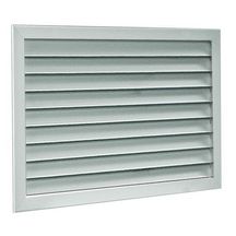 Grille extérieure murale en alu anodisé - Prise air neuf/rejet air vicié - AG 638 - 200x200mm  Ailettes horizontales inclinées à 45° - Grillage de protection à mailles carrées 12x12mm en acier galva 11052011