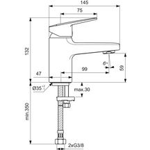 Mitigeur lavabo CERAPLAN Piccolo sans tirette Chromé Réf : BD200AA