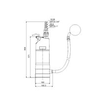 Pompe de puits vitesse fixe SAB 3-45 AW 230V 50Hz 15m Schuko GAS réf. 92713101