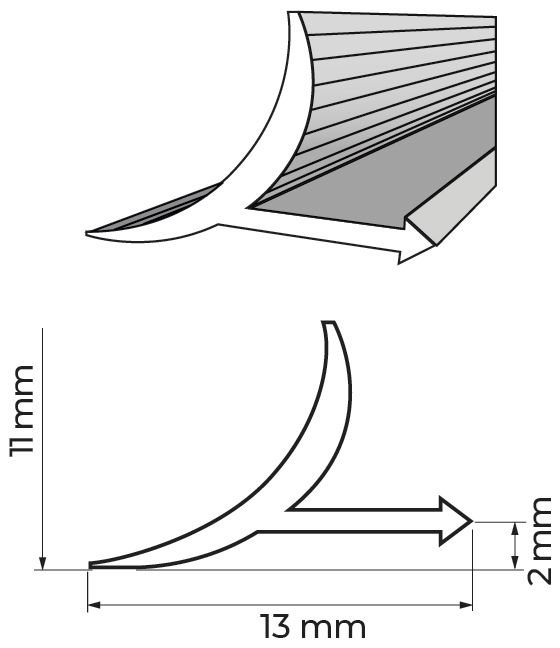 Profilé d'angle Alterna pour panneau mural 240cm