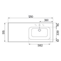 Plan de toilette Alterna All Day vasque asymétrique droite 120 cm céramique blanc brillant