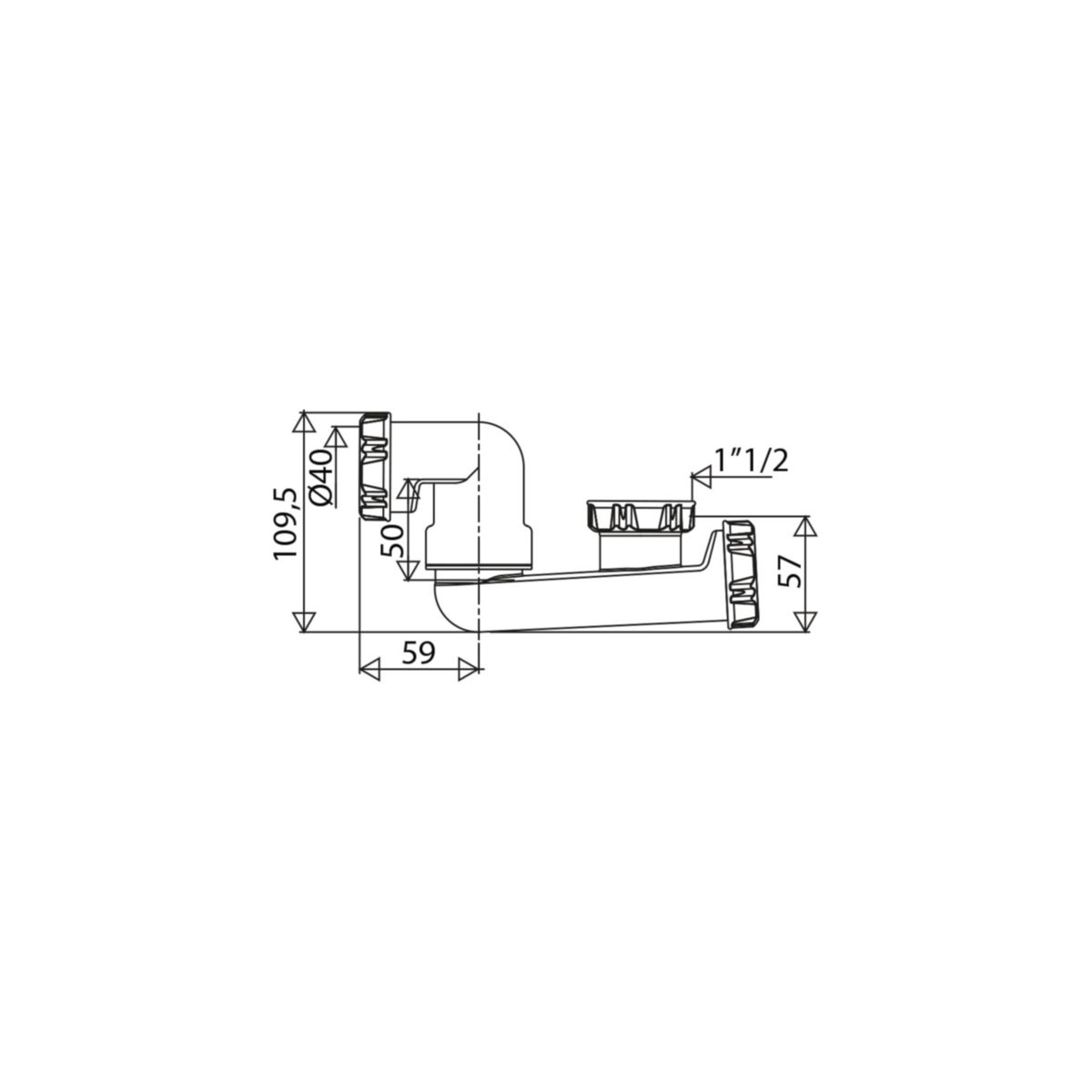 Siphon Altech plastique visitable orientable