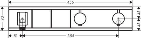 hansgrohe RainSelect Factice Module thermostatique encastré avec 2 fonctions, Blanc/Chromé