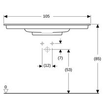 Lavabo pour meuble Geberit ONE, sortie horizontale, 105x48cm, sans trou de robinetterie, sans trou de trop-plein, blanc / KeraTect