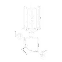 Paroi de douche Alterna Verseau 2, accès d'angle 1/4 de rond, porte coulissante 80 x 80 cm