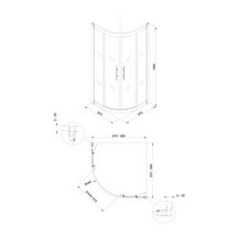 Paroi de douche Alterna Verseau 2, accès d'angle 1/4 de rond, porte coulissante 90 x 90 cm