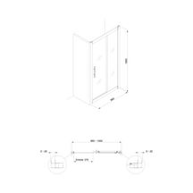 Paroi de douche Alterna Verseau 2, accès de face, porte coulissante 2 vantaux 100 cm