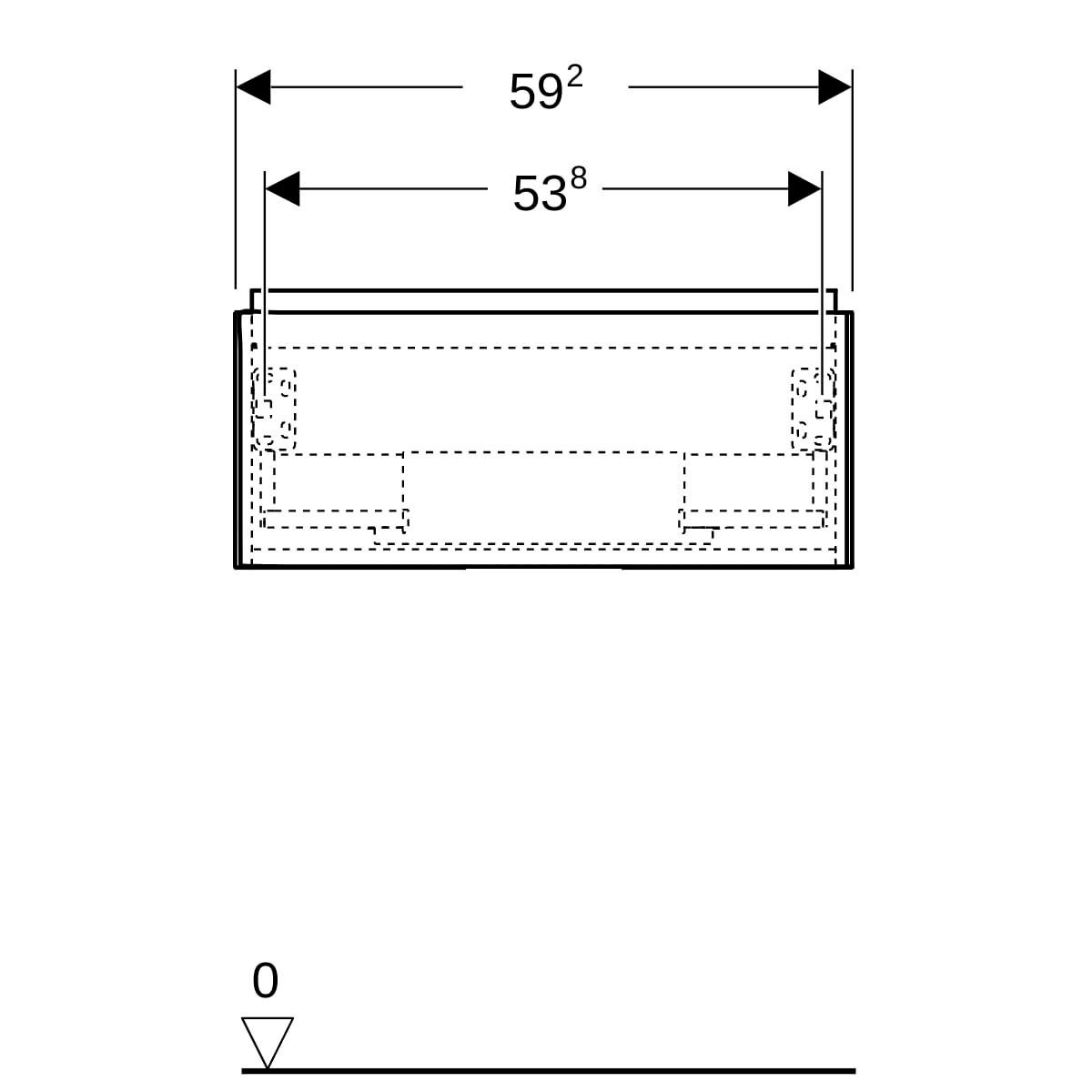 Meuble bas pour lavabo Geberit ONE, 1 tiroir: L60cm, P47cm, laque Blanc mat