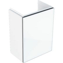 Meuble bas pour lave-mains Acanto - 1 porte - siphon - 39,5 x 53,5 x 24,5 cm - corps : laqué ultra-brillant / blanc - porte : verre brillant / blanc Réf. 500.607.01.2