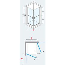 Accès d'angle FREE 2G 100, 2 portes battantes, extensible de 101 à 104cm, version symétrique, profilé chromé, verre transparent réf. FREE2G100-1K