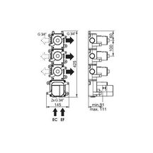 Box mitigeur thermostatique encastré 3 voies Réf. 81593BT