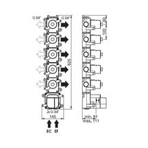 Box mitigeur thermostatique encastré 5 voies Réf. 81597BT