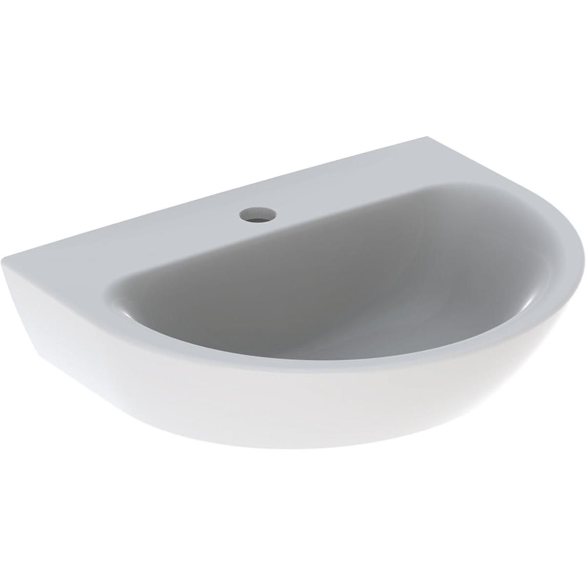 Lave-mains Renova - 50 x 40 cm - trou de robinetterie au centre - sans trop-plein - blanc Réf. 500.498.01.1