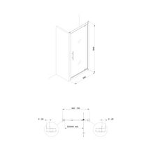 Paroi de douche Alterna Verseau 2, accès de face, porte pivotante gain de place 70 cm