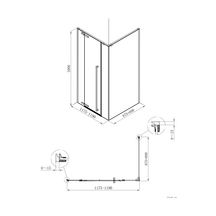 Paroi de douche Alterna Daily XL accès de face porte pivotante (fixe + pivot + fixe) profilé chromé longueur 120 cm