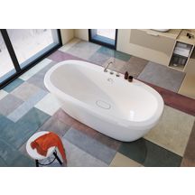 Baignoire ATOLIA autoportante L.179 x l.83 x H.65,5 cm finition blanc brillant avec kit de fixation inclus Réf. 253346