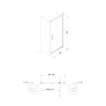 Paroi de douche Alterna Verseau 2, accès de face, porte pivotante gain de place 90 cm