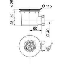 Bonde Altech plastique diamètre 90 horizontale à grille nf débit 28,8 litres par minute